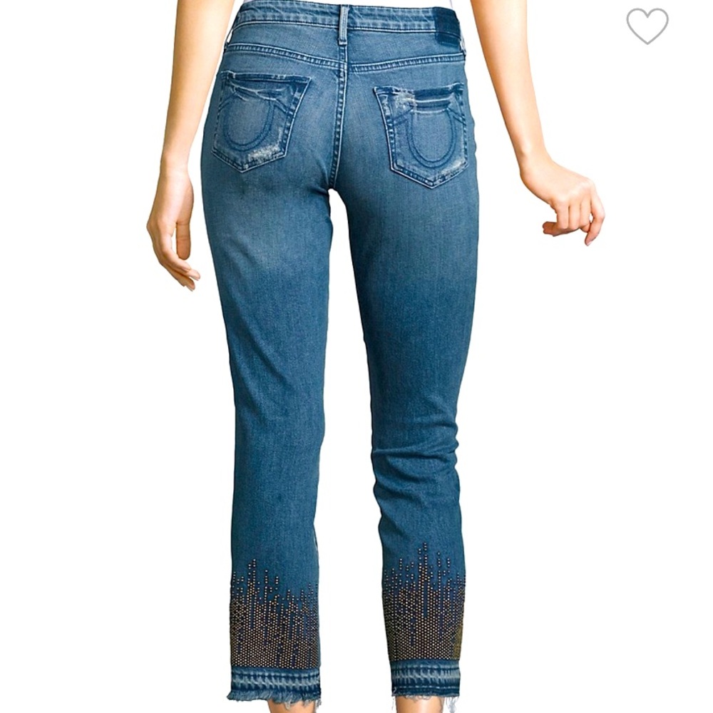 NWT True Religion cropped Cobra beaded hem 28